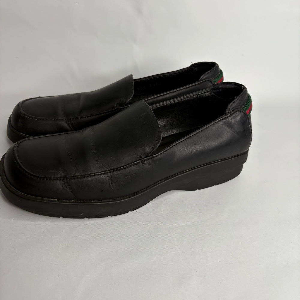 GUCCI Women's Loafers Sherry Line Leather Black EU 5